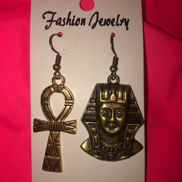 Ankh and Pharaoh Earrings - Picture 2 of 5